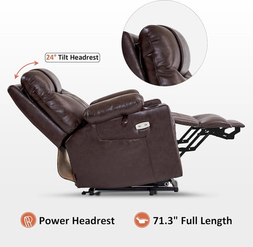 Small Size Power Lift Recliner Chair Sofa with Massage and Dual Heating Functions