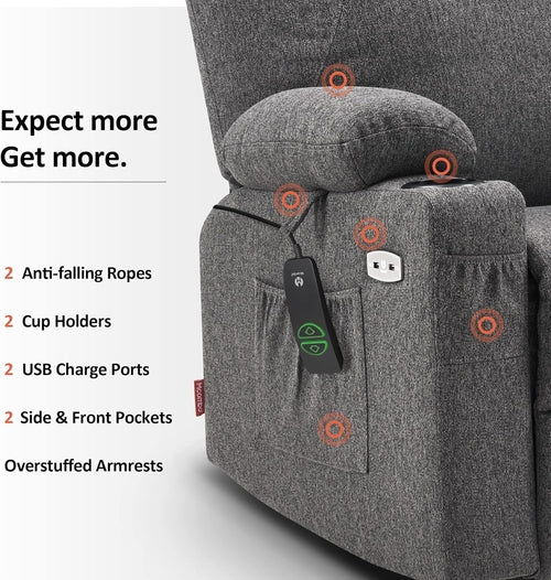 Petite Power Lift Recliner With Massage And USB Ports