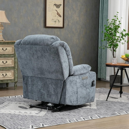 Power Lift Recliner Chair With Full Body Massage And Heat In Elegant Blue