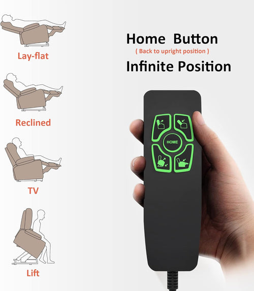 Dual Motor Power Lift Recliner Chair with Massage and Heat for Elderly