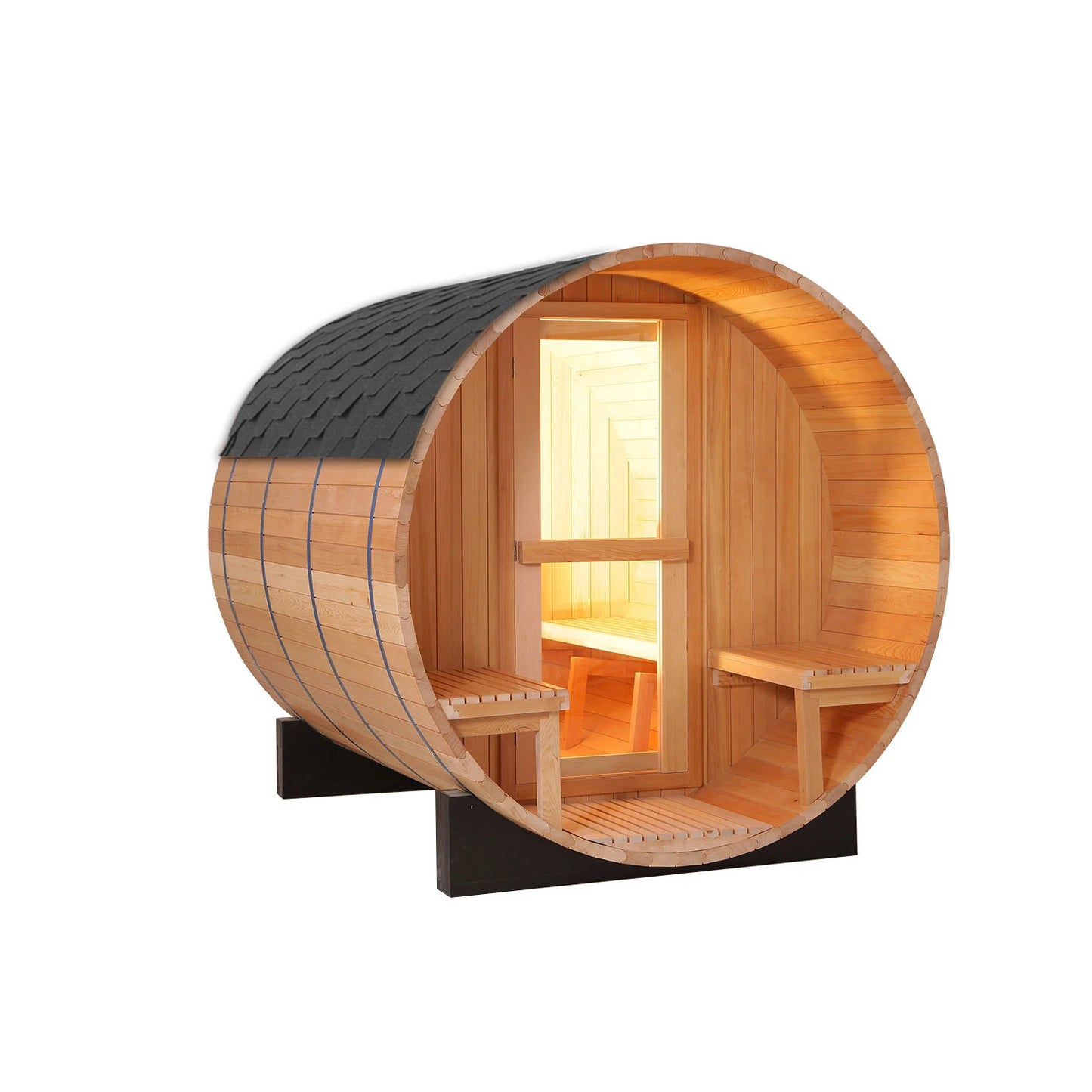Oversized 6ft X 8ft Red Cedar Barrel Sauna Ready  US Warehouse Stock  for Your Backyard