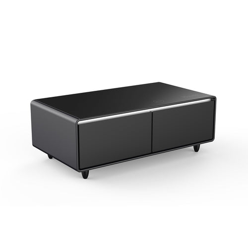 Modern Smart Coffee Table with Built-in Fridge, Bluetooth Speaker,