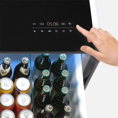 Modern Smart Coffee Table with Built-in Fridge, Bluetooth Speaker,