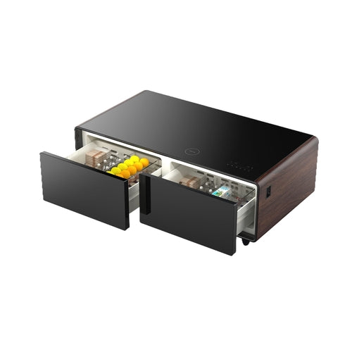 Modern Smart Coffee Table with Built-in Fridge, Bluetooth Speaker,