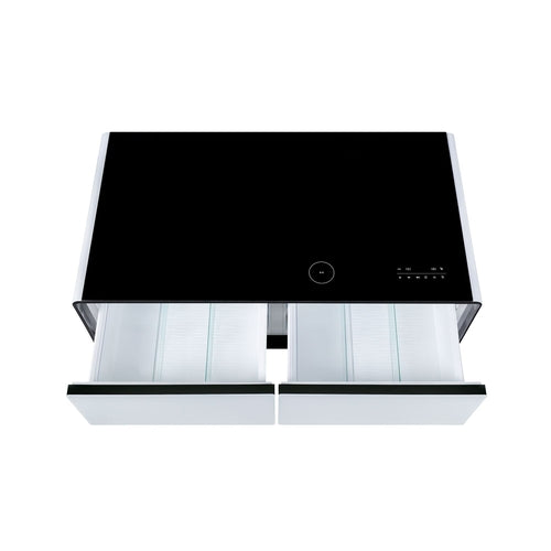 Modern Smart Coffee Table with Built-in Fridge, Bluetooth Speaker,