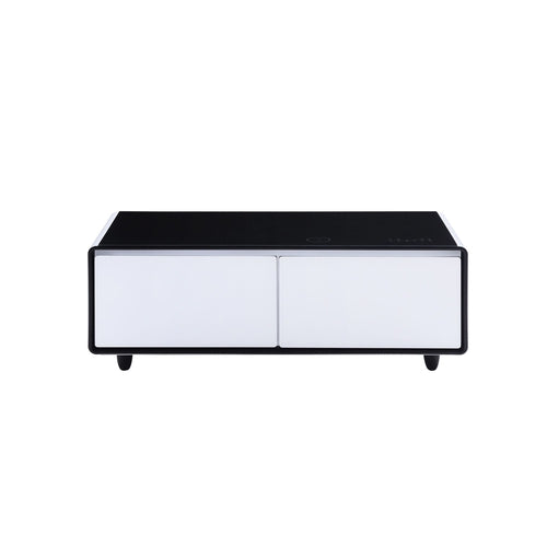 Modern Smart Coffee Table with Built-in Fridge, Bluetooth Speaker,