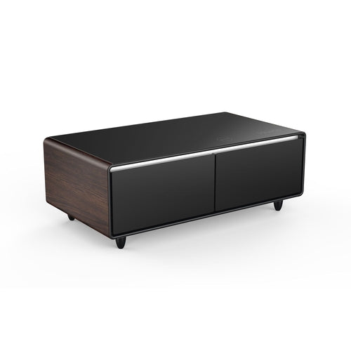 Modern Smart Coffee Table with Built-in Fridge, Bluetooth Speaker,