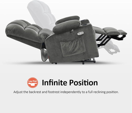 Dual Motor Power Lift Recliner Chair with Massage and Heat for Elderly