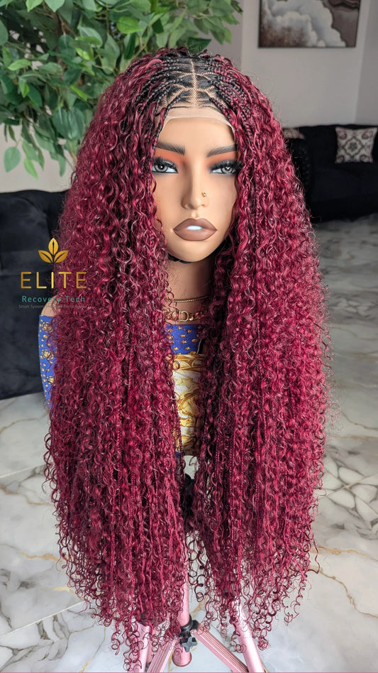 5by5 closure lace raw human hair boho wig
