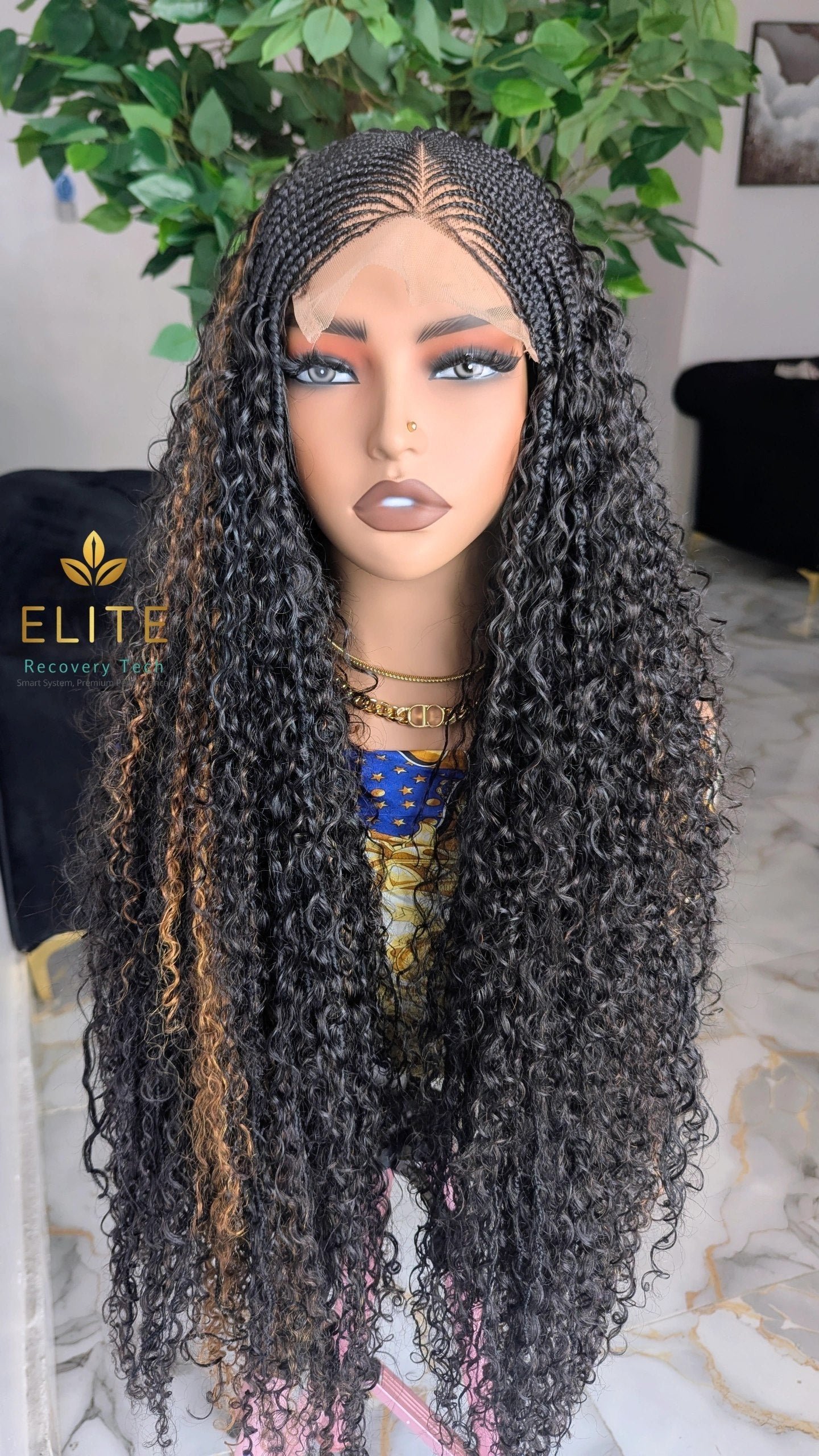 6by6 closure lace raw human hair cornrow boho wig