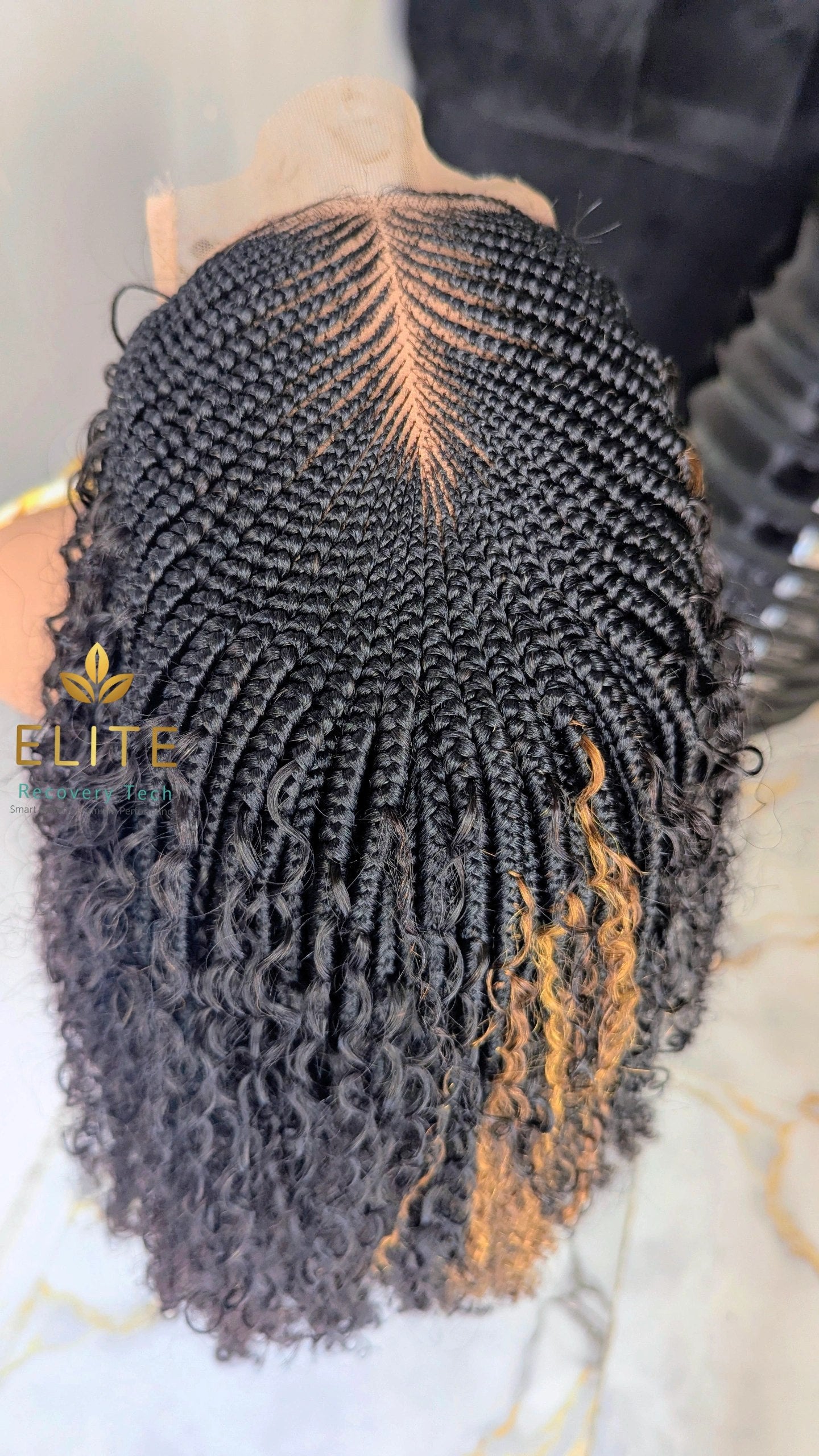 6by6 closure lace raw human hair cornrow boho wig
