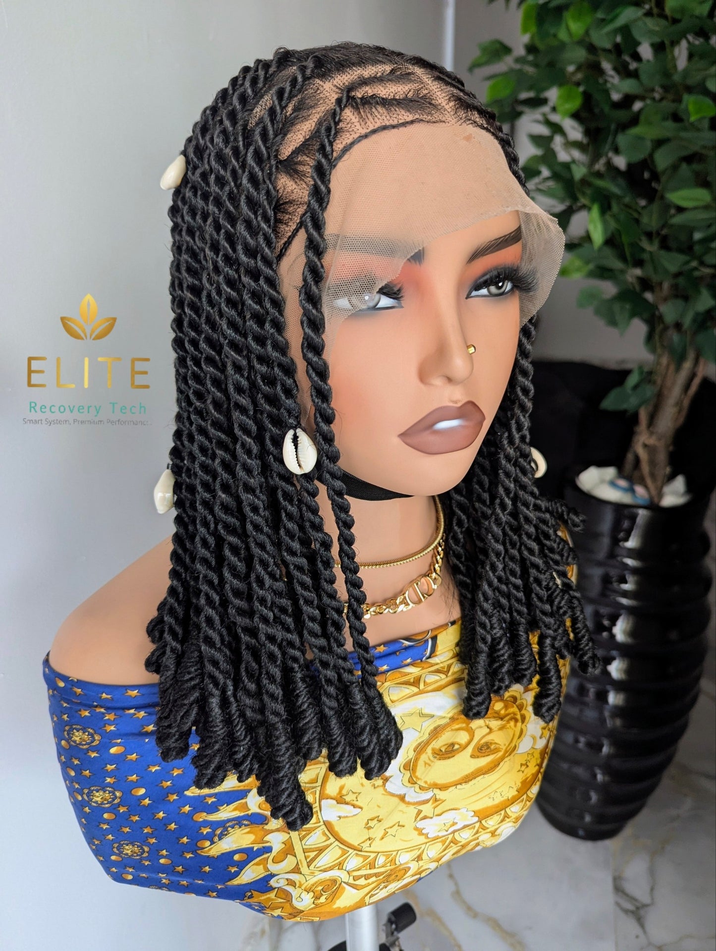 Full Lace Invisible Senegalese Kinky Twist - Braided Wig