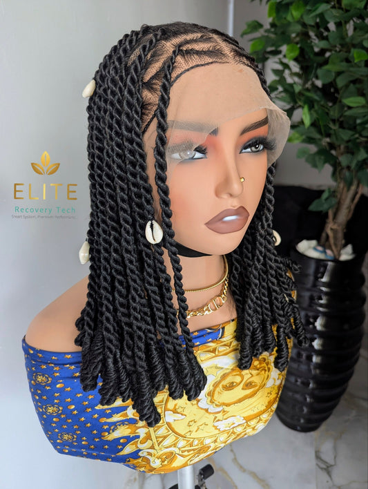 Full Lace Invisible Senegalese Kinky Twist - Braided Wig