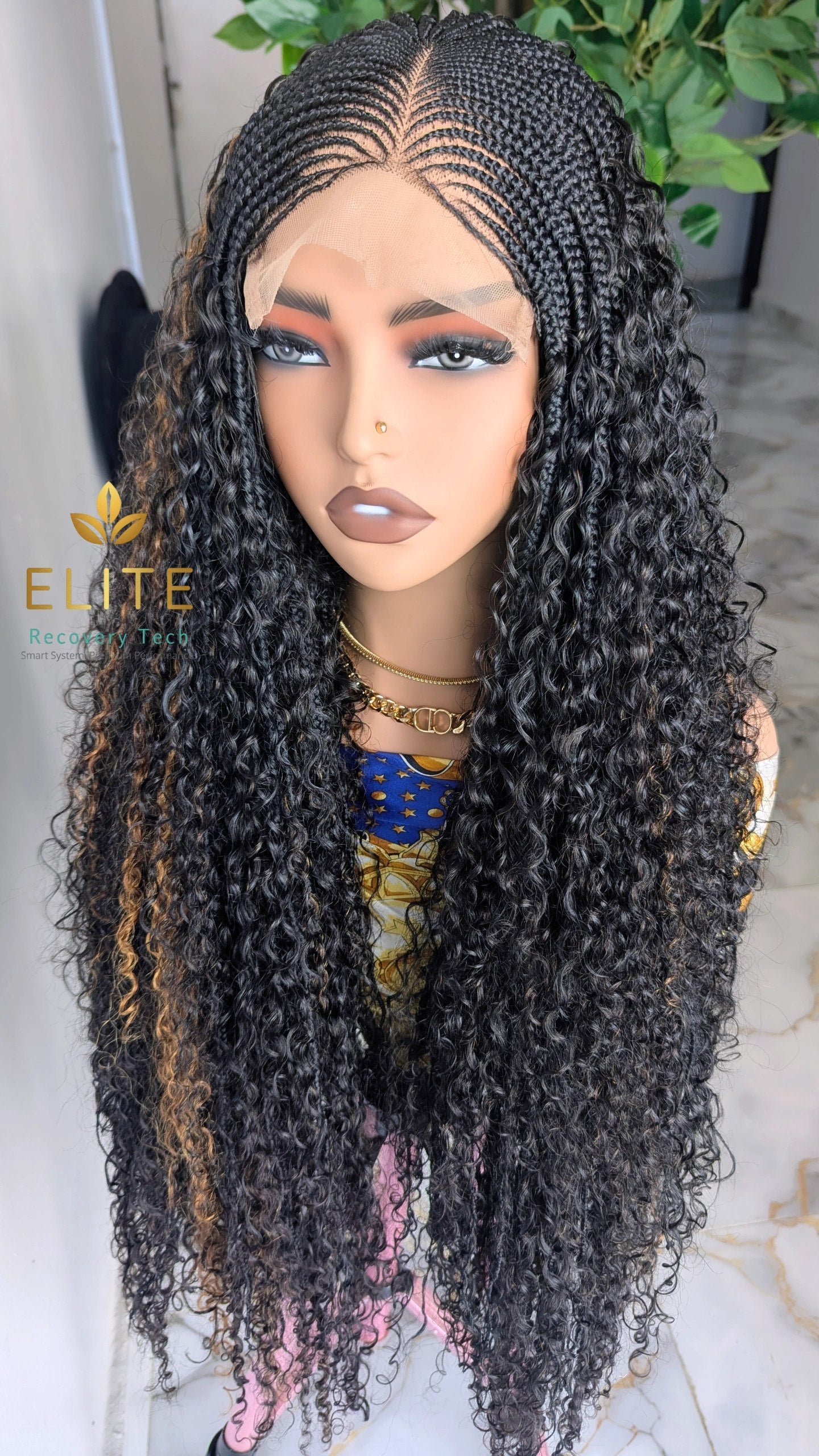 6by6 closure lace raw human hair cornrow boho wig
